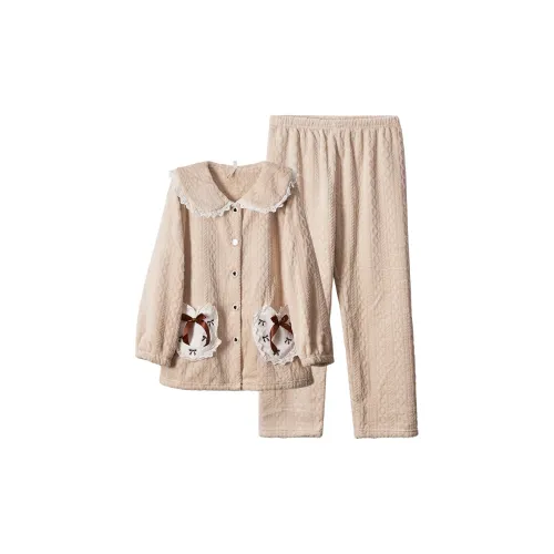 Dorame Экрю Женские Пижамные Комплекты