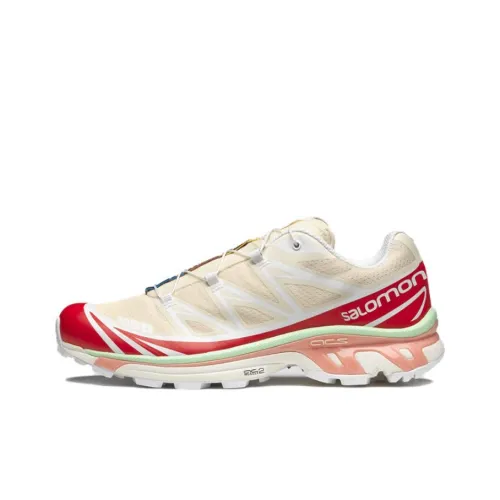 SALOMON XT 6 Устойчивый к истиранию Дышащий Легкий Сцепление Низкий верх Уличная обувь Унисекс Розовый Оранжевый