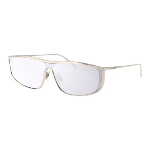 SAINT LAURENT Металл Нерегулярная форма Солнцезащитные очки Унисекс Серебряный