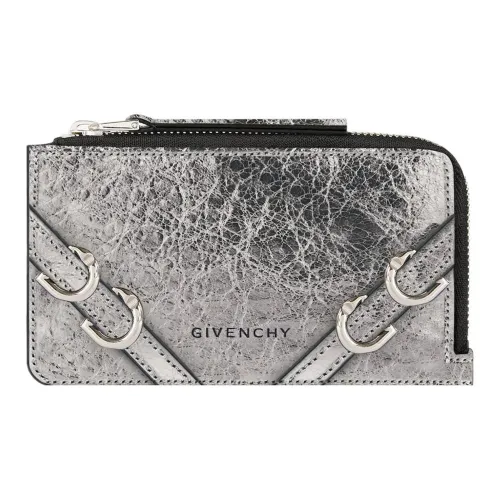 Givenchy Ламинированная овечья кожа держатель для карт стандартный женский серебряный серый