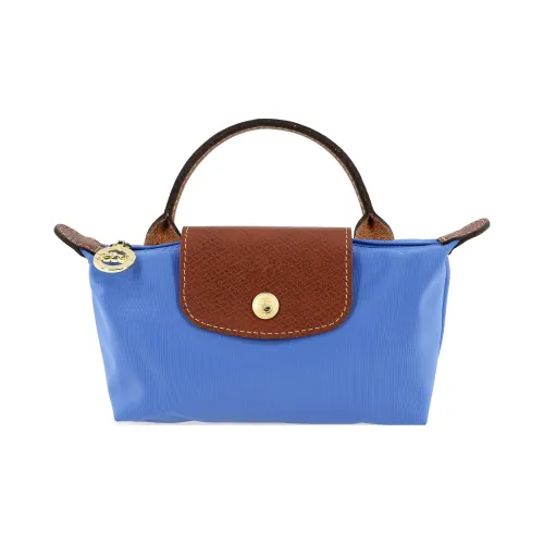 LONGCHAMP Le Pliage Переработанный холст с кожей Комбинированная холщовая сумка сумка-пельмени сумка обычная Женская Синяя