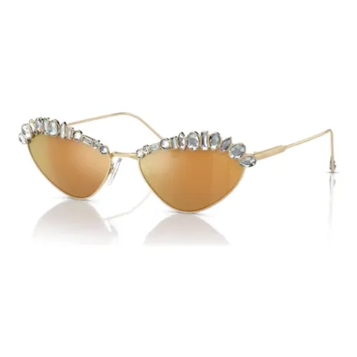 Swarovski Mesmera Металл Кристалл Кошачий глаз Солнцезащитные очки Женские Золото