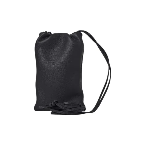 THE ROW Fine Рельефная Телячья Кожа Одно Плечо Через Плечо Чехол для Телефона Женский Черный