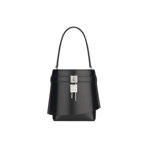 Givenchy Shark Lock Телячья кожа Ведрообразная сумка Сумка через плечо Сумка обычная Женская Черная