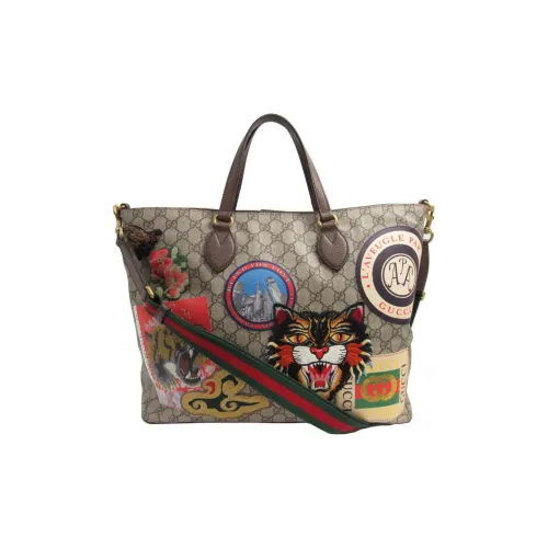 GUCCI Canvas с кожаными вставками курьерская сумка тоут сумка для покупок сумка через плечо сумка большая мужская коричневая
