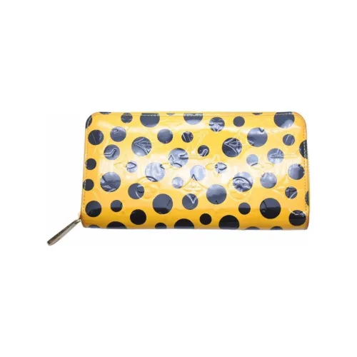 LOUIS VUITTON Yayoi Kusama Коллаборация Vernis Кожа Кошелек Женские Желтый Черный