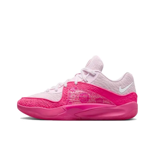 Nike KD 16 'Aunt Pearl' противоскользящие устойчивые к истиранию низкий топ баскетбольные кроссовки мужские розовые