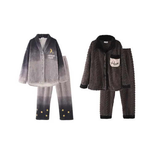 Chun Xi Pajama Комплект Унисекс Фиолетовый Серый Темный Умбра