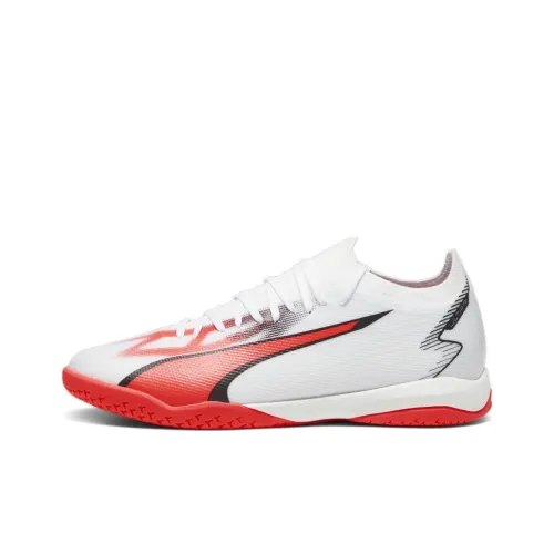 PUMA Ultra Match TF Шипы Твердый грунт Искусственный Шипы Износостойкий Wa Легкий Футбольные бутсы Мужской Белый Красный Черный