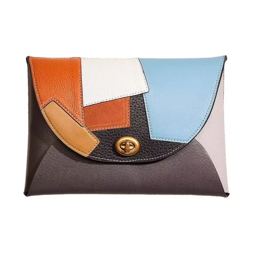 COACH Pouch GRAIN LEATHER Кошелек Клатч Маленький Женский Черный