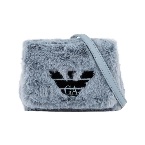 EMPORIO ARMANI Искусственный мех Crossbody Bag Сумка через плечо Женская Небесно-голубая