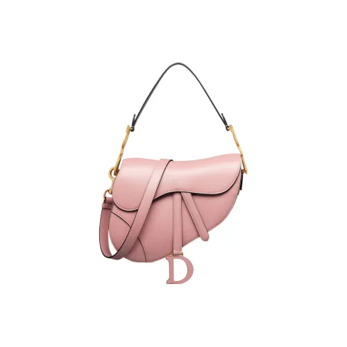 DIOR Smooth Calfskin Saddle Bag Crossbody Bag Shoulder Bag Women's Vintage Pink