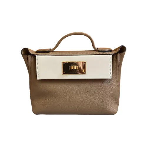 HERMES 24 24 Кожа Evercolor Сумка через плечо Сумка Мини Женская Чайный Коричневый с NATA