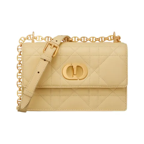 DIOR Caro Sheepskin Маленькая Квадратная Сумка Сумка через плечо Сумка на плечо Женская Светло-желтая