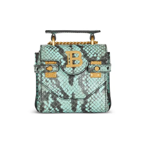 BALMAIN B Buzz Телячья кожа Сумка через плечо Сумка Мини Женская Зеленая