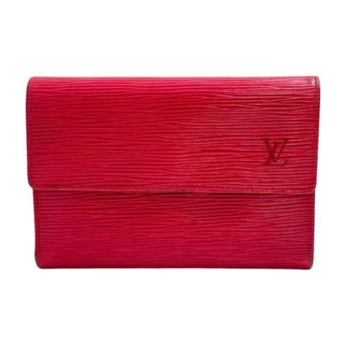LOUIS VUITTON Кошелек из кожи EPI женский цвет Кастильский красный