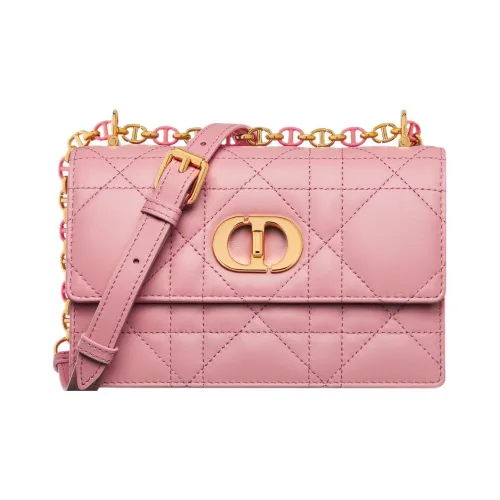 DIOR Sheepskin Crossbody Bag Shoulder Bag Women's Peach Pink