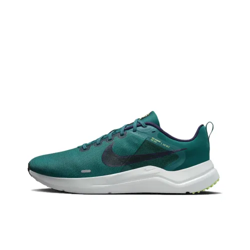 Nike Downshifter 12 Slip-Resistant Abrasion-Resistant Low-Top Беговые кроссовки Мужские Черные Зеленые