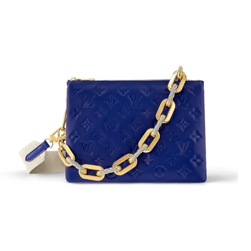 LOUIS VUITTON Coussin Овечья кожа Сумка через плечо Маленькая Женская Темно-синий