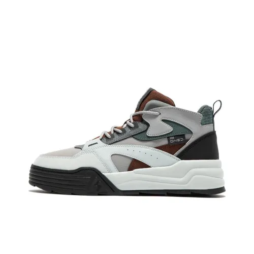 361° Термический Высокий Топ Зимние Утепленные Скейтборд Кроссовки Мужские Серый Черный