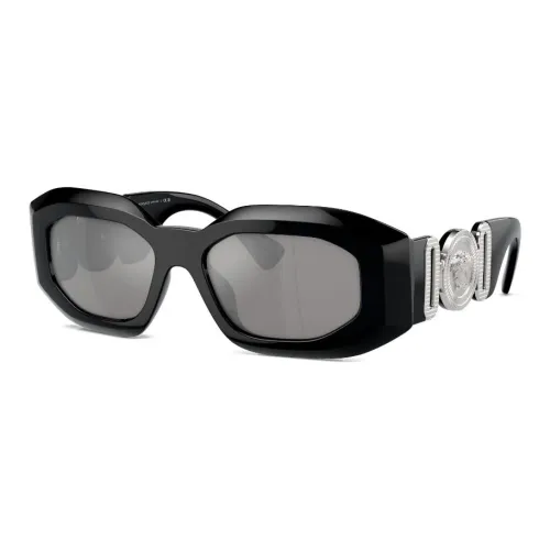 VERSACE Ацетат Нерегулярная форма Солнцезащитные очки Мужской Черный