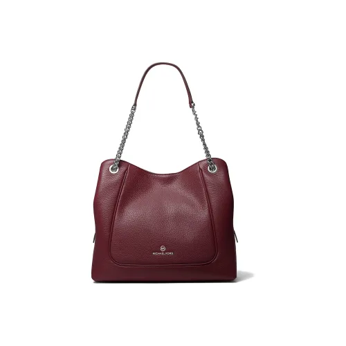 MICHAEL KORS Piper Litchi Grain Leather Crossbody Bag Large Women's Burgundy