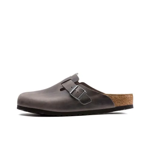 Биркенсток Бостон Soft Footbed Домашние тапочки Унисекс Тауповый Узкая версия