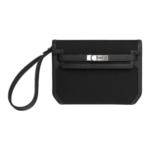 HERMES Kelly Depeches Woolycot Canvassing Togo'S Calves. Клатч Мужской Черный