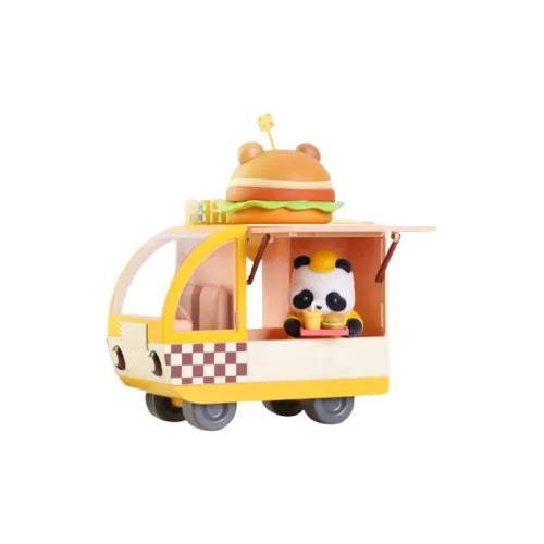 52TOYS Panda Roll Chubby Baby Panda SHOP Street Collection Burger Car Прозрачный Слепой Бокс на Карточке 14,5 см