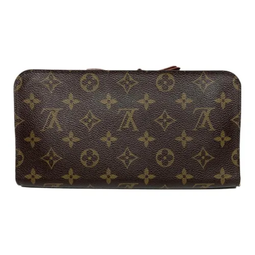 LOUIS VUITTON Монограмма и холст с покрытием PVC Кошелек Унисекс Коричневый