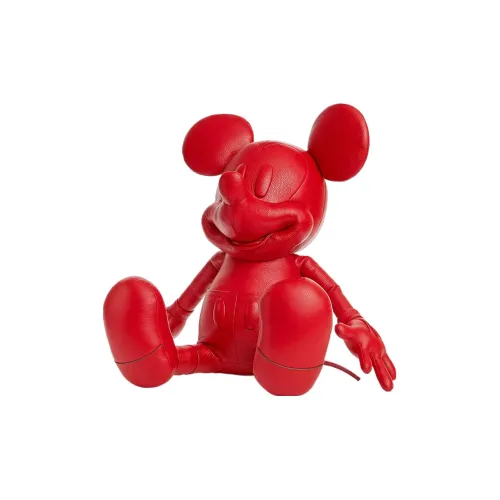 COACH Disney Collaboration Mickey Пескоструйная кожа Сумка Аксессуар Средний Унисекс Светящийся Электрическим Светом Красный