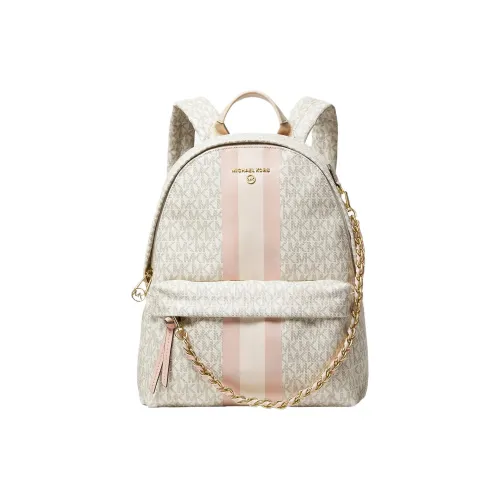 MICHAEL KORS Slater Холст с кожей Рюкзак Средний Женский Ванильный Светло-розовый