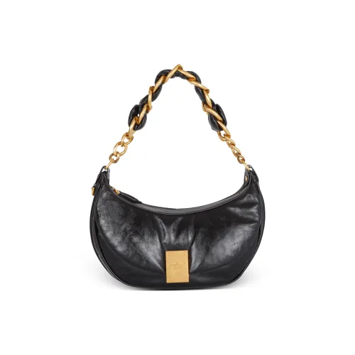 BALMAIN 1945 Lambskin Полумесяц Сумка через плечо Сумка Женская Черная