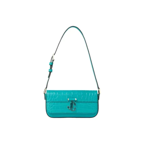 Jimmy Choo Avenue Крокодиловый узор Тисненая кожа Сумка на плечо Женская Павлини-синий