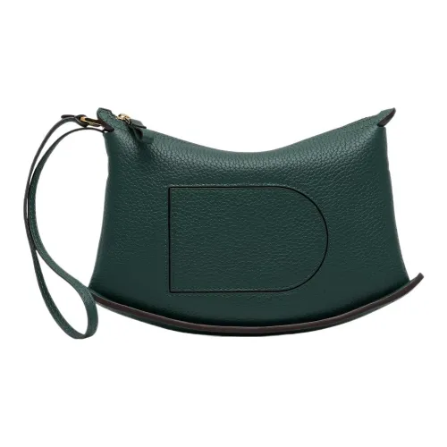 Delvau Мягкий с рельефом Телячья кожа Клатч Женские Темно-зеленый