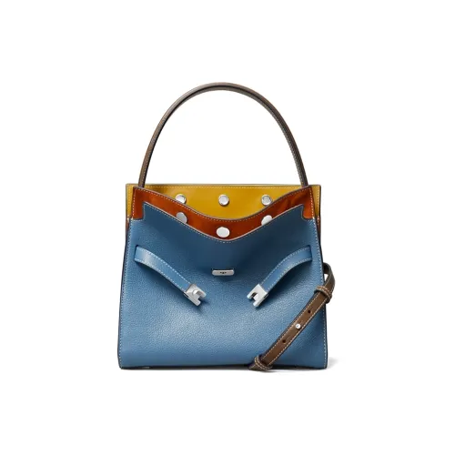 TORY BURCH Lee Radziwill Litchi Grain Кожа с Замшей Сумка Маленькая Женская Синяя