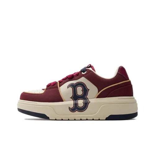 MLB Chunky Liner Slip-Resistant Abrasion-Resistant Low-Top Skateboard Shoes Unisex Burgundy MLB Chunky Liner Slip-Resistant Abrasion-Resistant Низкие Кроссовки для Скейтбординга Унисекс Бордовый
