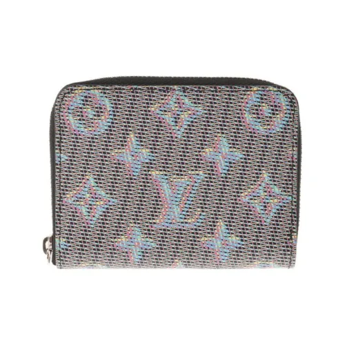 LOUIS VUITTON Zippy Телячья кожа Монетница Женская Синий и Многоцветный