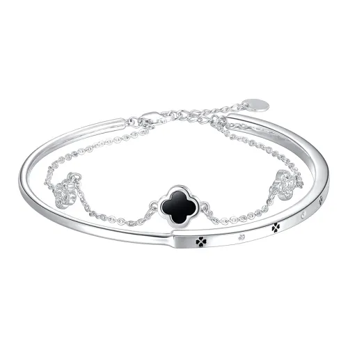 KINGFOCUS Медный Синтетический кубический цирконий Акрил Масляный капельный дизайн Браслеты Женские Розовое золото Серебряный