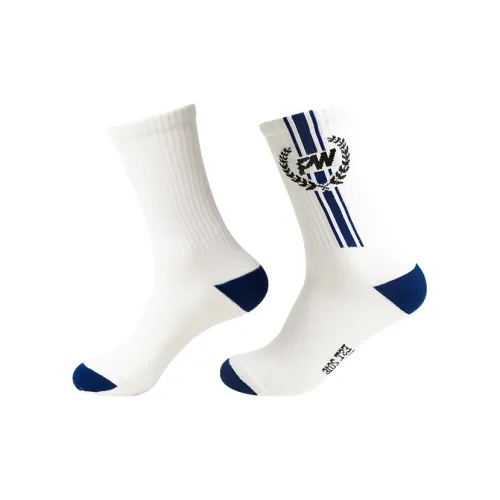 Powolves Белый и синий цвет Унисекс MID Носки до икры