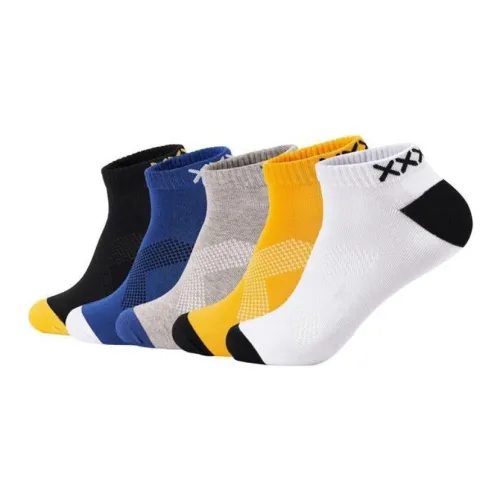 XTEP 5 пар Синий + Черный + Серый + Белый + Желтый Унисекс Носки