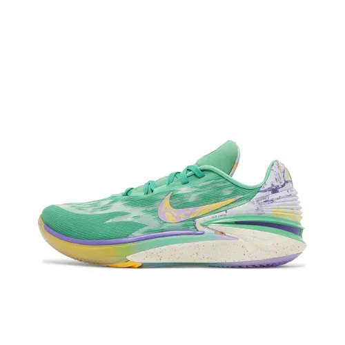 Nike Air Zoom г.T. Cut 2 Амортизаторы Slip-resistant Низкий топ Баскетбольные кроссовки Мужской Зеленый Желтый