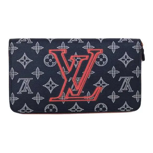 LOUIS VUITTON Zippy Canvas Wallet Unisex Marine Pink