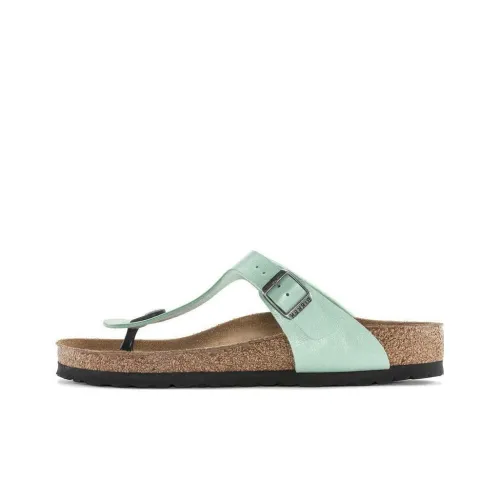 Birkenstock Gizeh Быстросохнущий Тихий Шлепанцы Женские Матча Зеленый Обычный