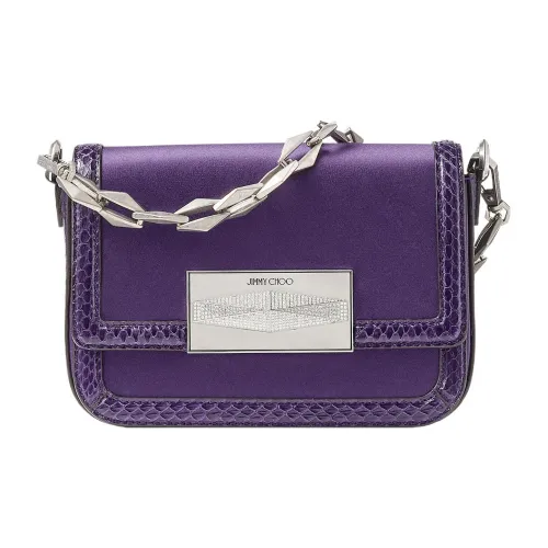 Jimmy Choo Ромб Сатин с Змеиная кожа Сумка через плечо Женские Blackcurrant Ликер Цвет