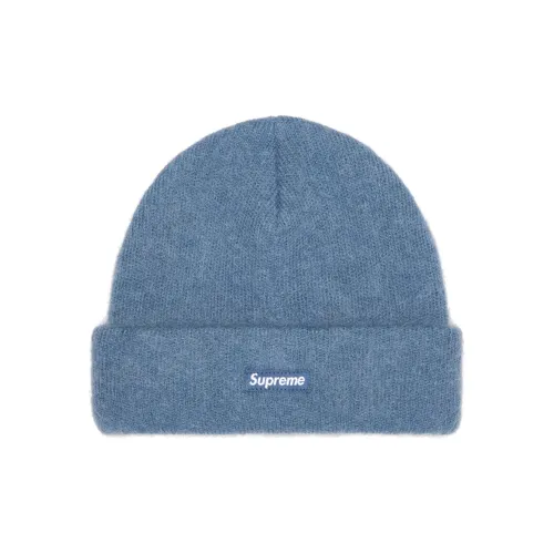 Supreme Смесь с мохером Плюшевый Шапка-бини Унисекс Синий