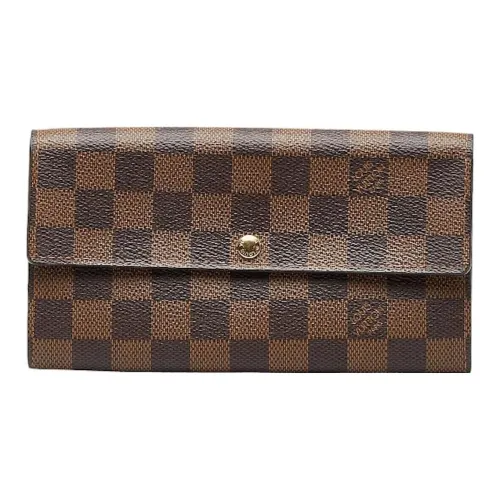 LOUIS VUITTON Покрытый холст Кошелек Унисекс Коричневый