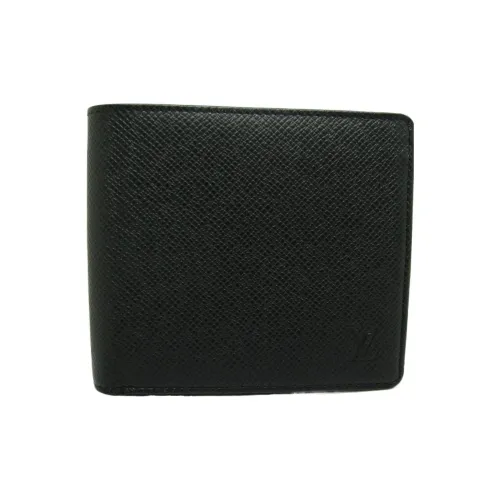 LOUIS VUITTON Taiga Кожа Кошелек Мини Унисекс Черный