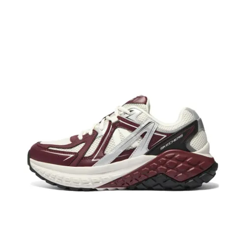 Skechers Monster Амортизация Износостойкий Низкий Топ Повседневная Обувь Мужская Бургунди