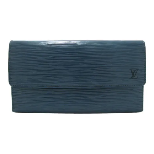 LOUIS VUITTON Кошелек из кожи EPI Унисекс Синий